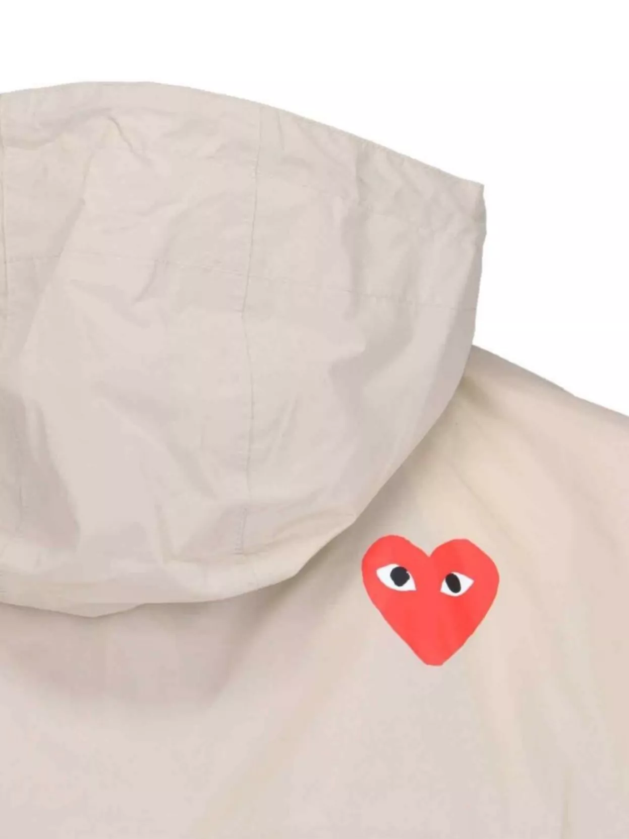 Comme Des Garçons Play Hooded Embroidered Jacket Adjustable Drawstring