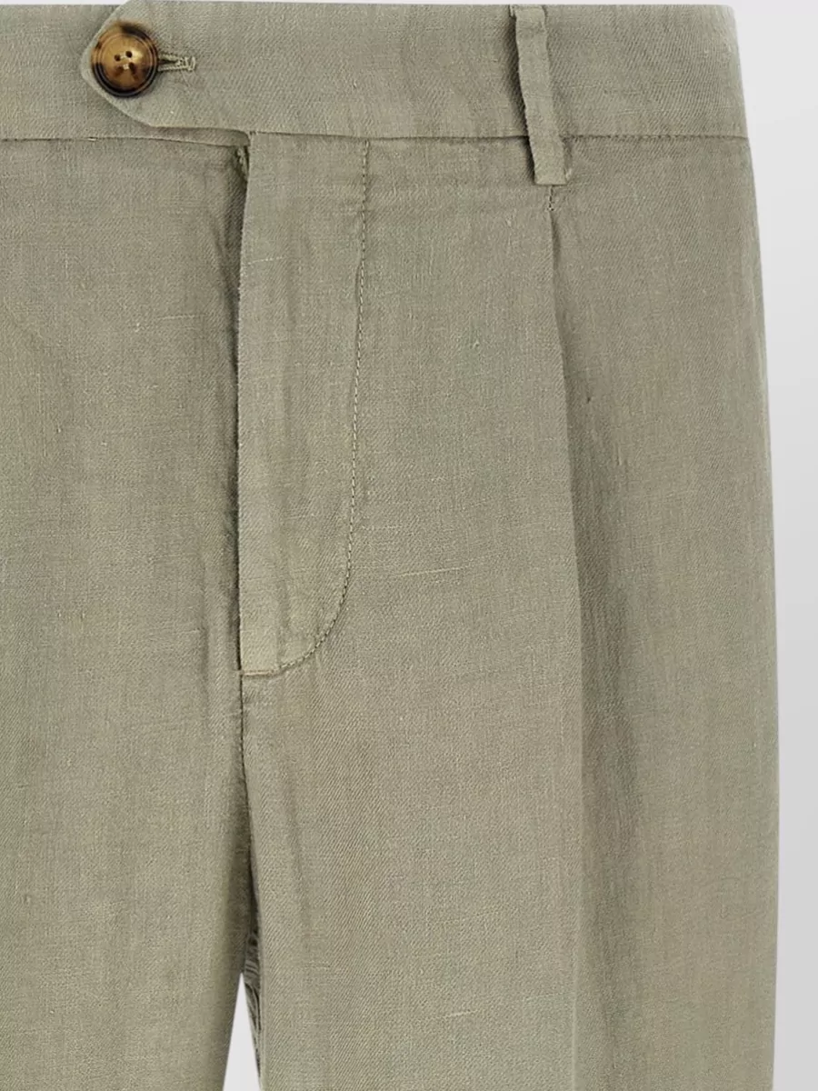 Brunello Cucinelli Linen Tapered-Leg Trousers