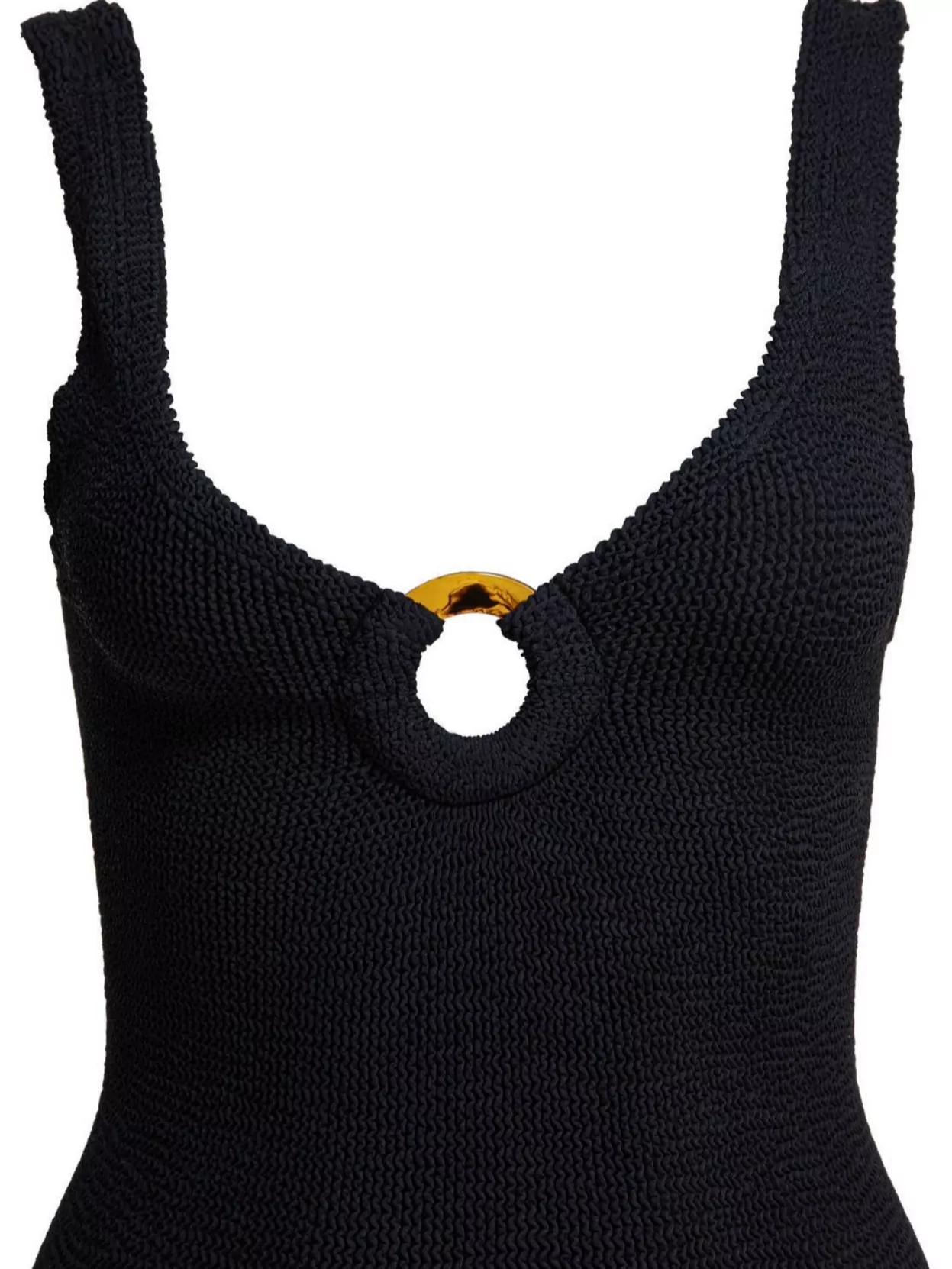 Hunza G Celine Crinkle Fabric One-piece Swimsuit In Black
