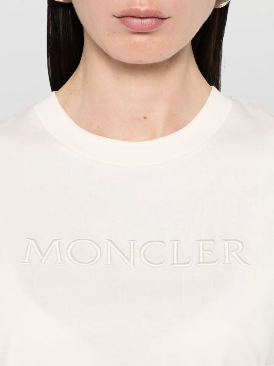 Moncler Logo Crew Neck Nylon Silk T Shirt