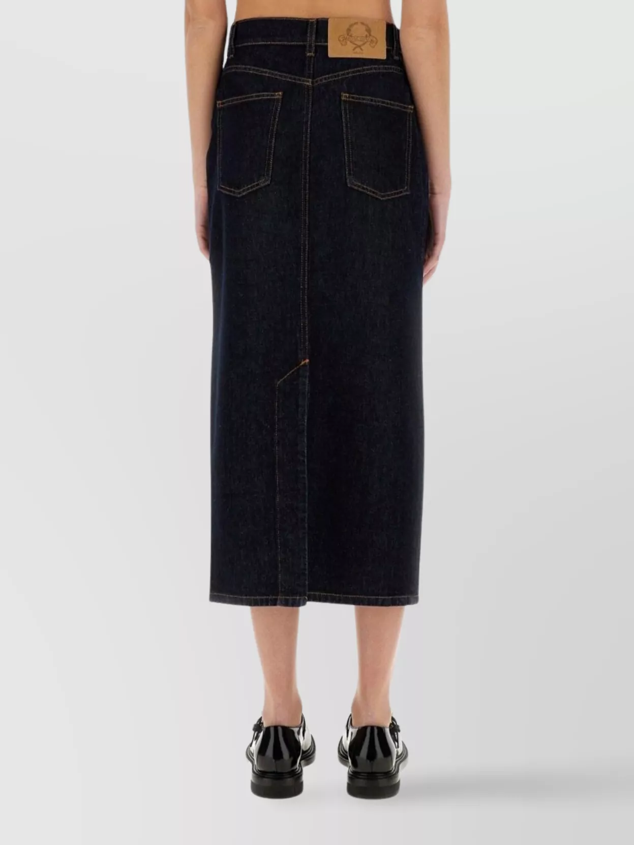 Moschino Denim Skirt With Back And Side Pockets