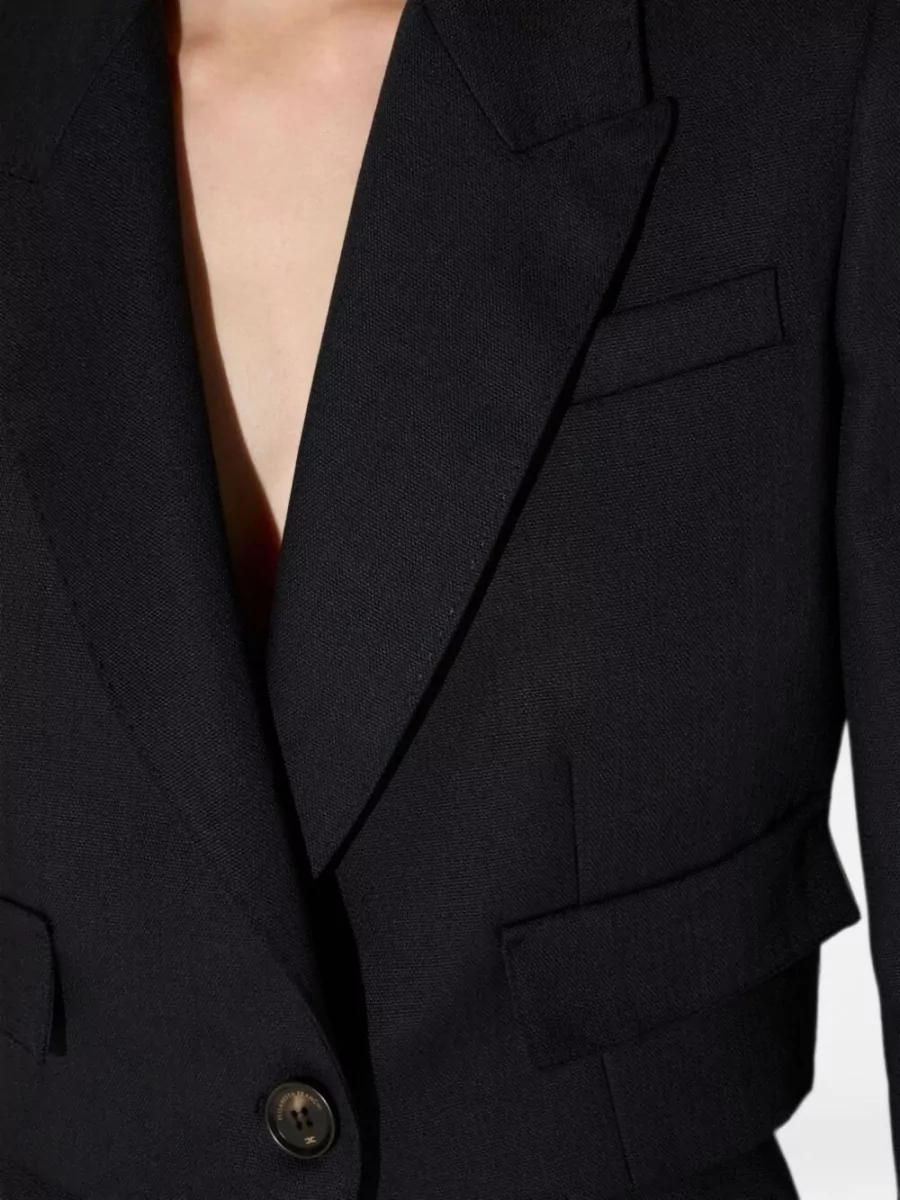 Elisabetta Franchi Virgin wool cropped single-breasted blazer