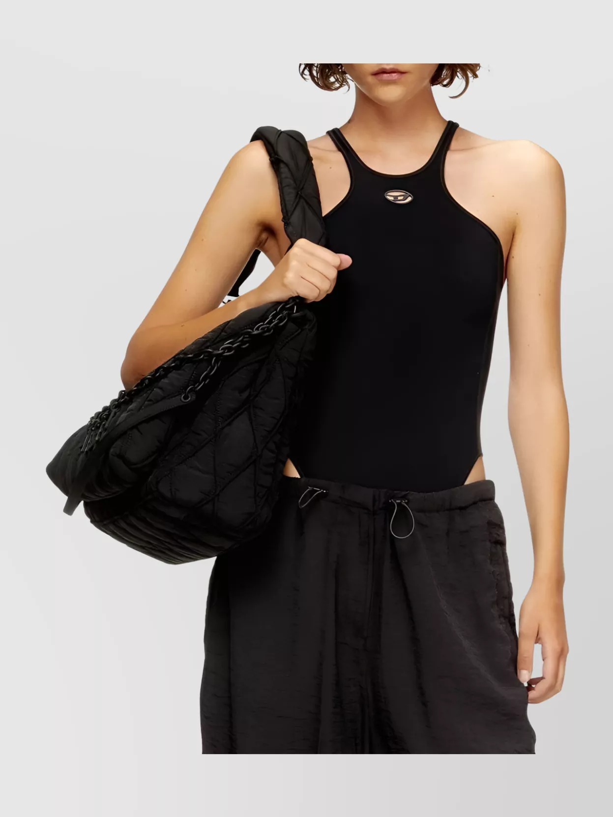 Diesel Racerback Swim Tops High-cut Leg In Black