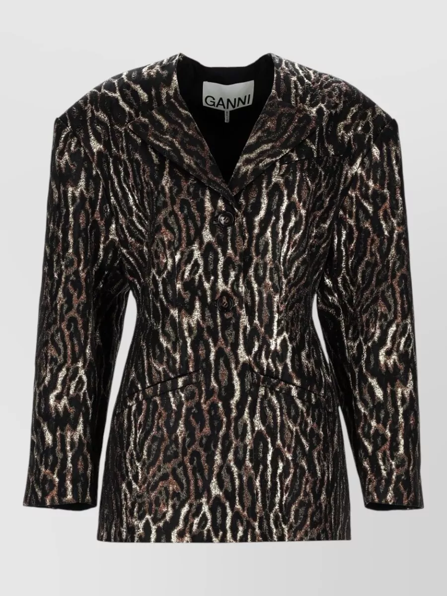 Ganni Animal-print blazer