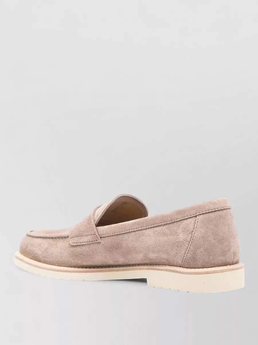 Brunello Cucinelli Suede Loafers With Round Toe Design