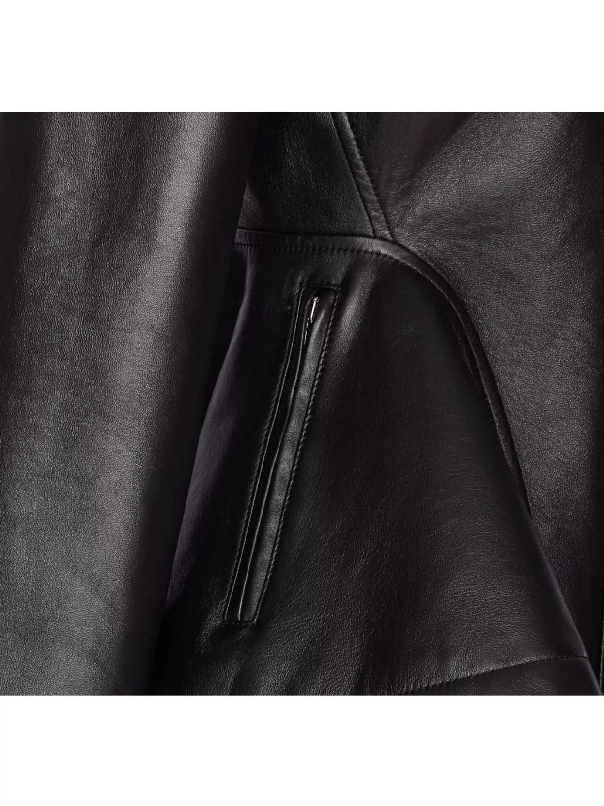 Alaïa Leather Jacket Collar Detail In Black