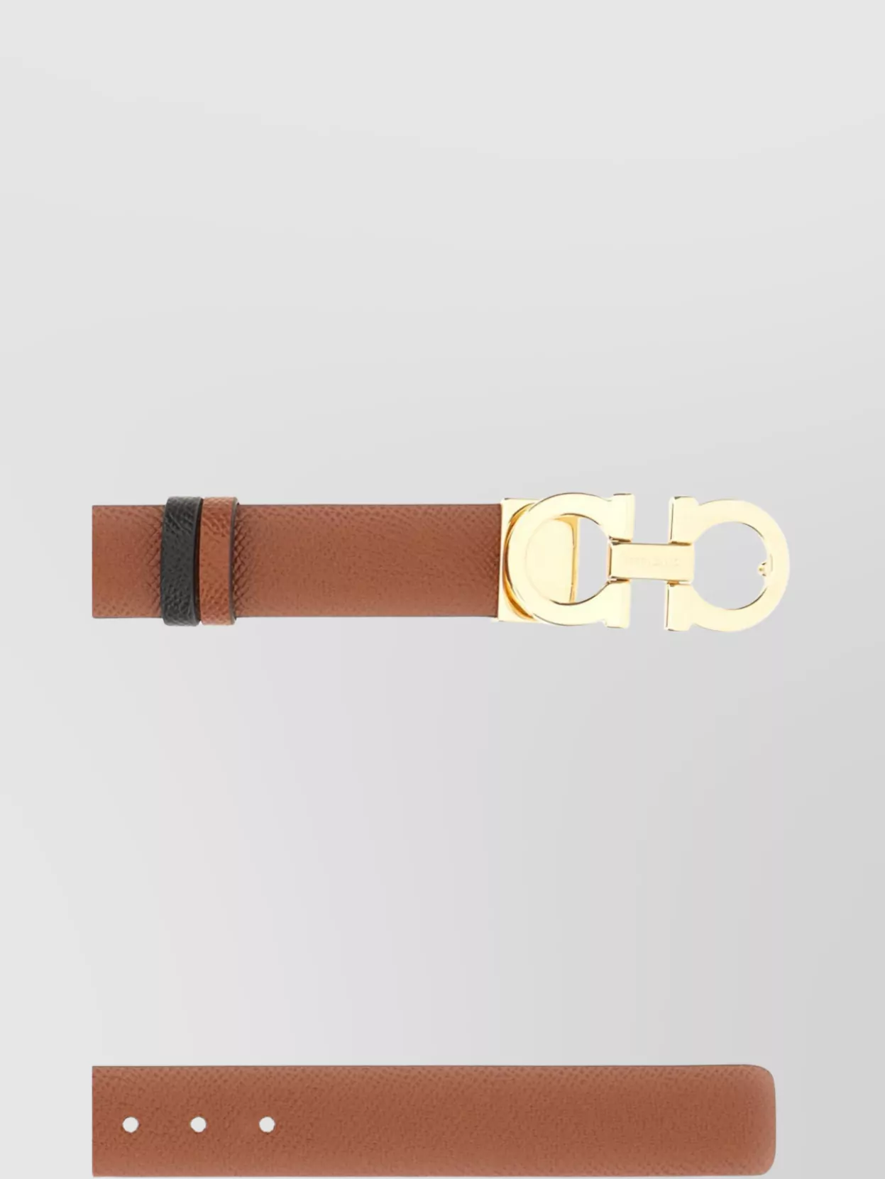 Ferragamo Leather Belt With Adjustable Length And Reversible Design