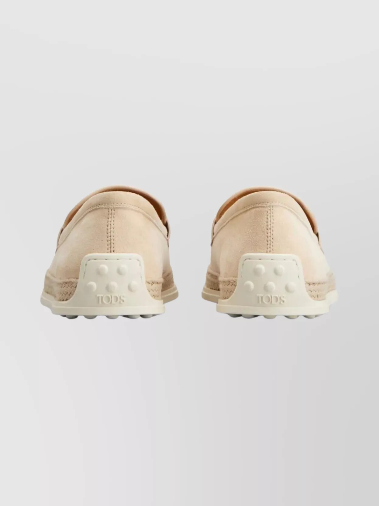 Tod's Round Toe Loafers Espadrille Sole In Neutral