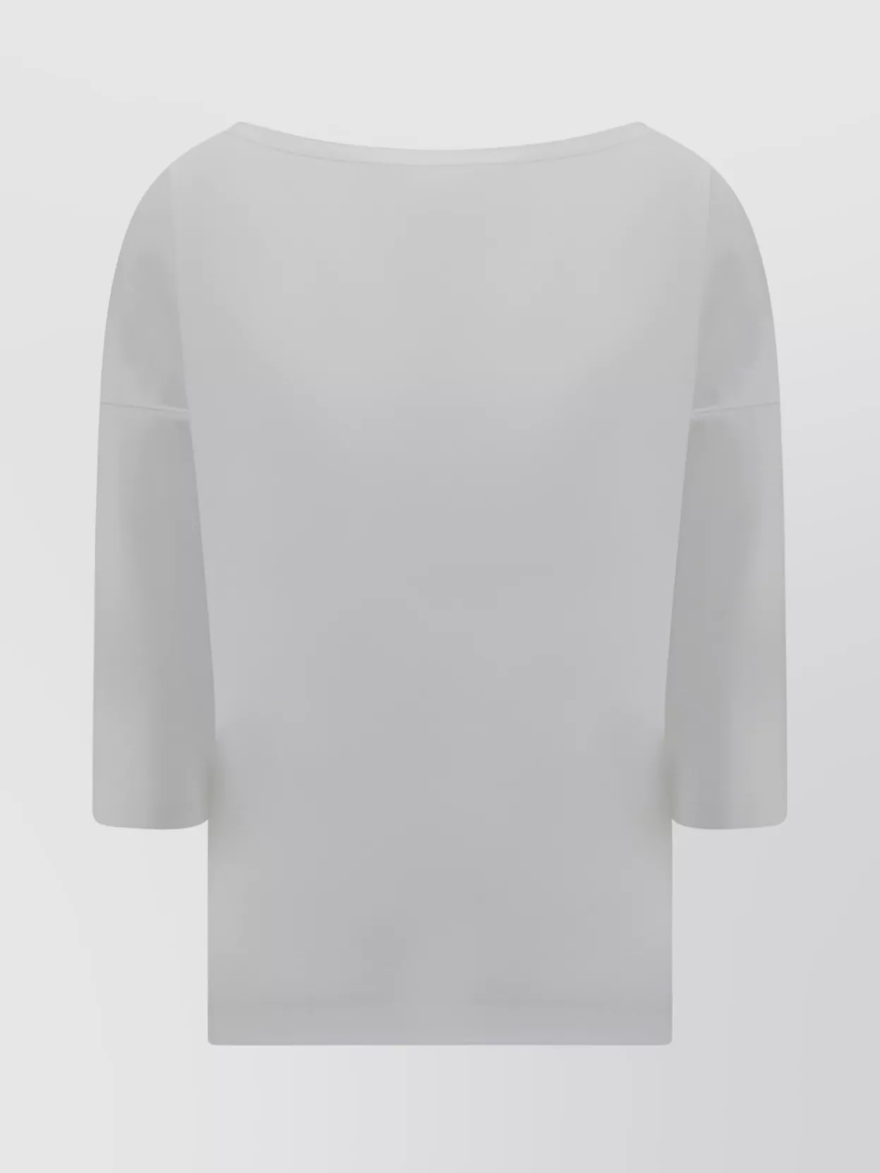 Shop Wild Cashmere Boat Neck Cotton T-shirt With Asymmetrical Hem