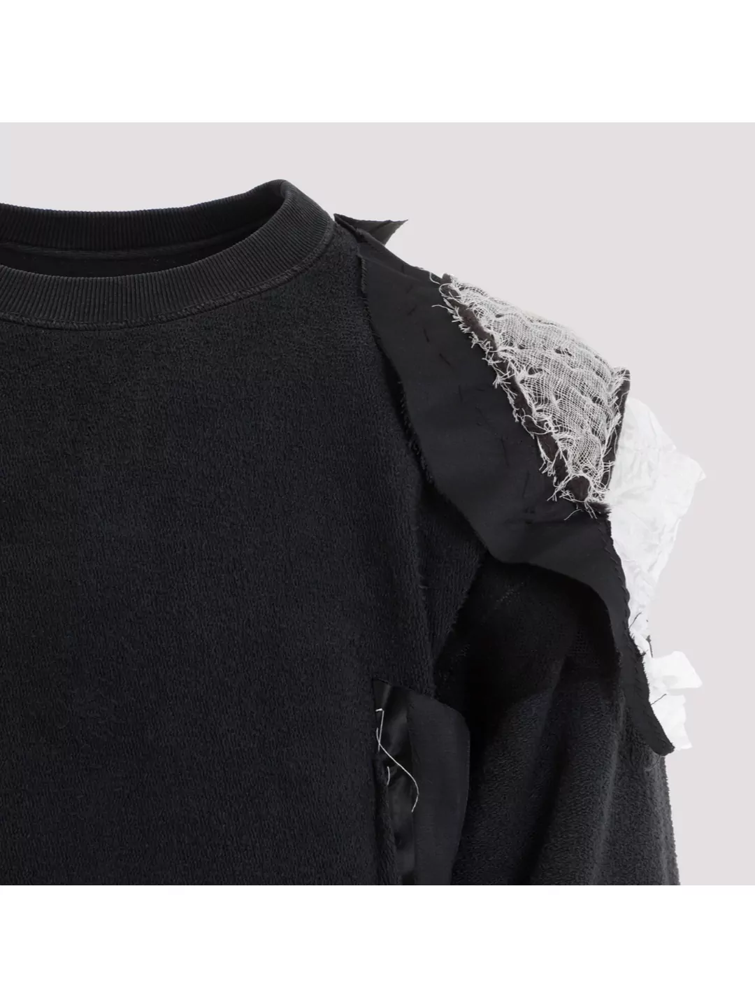 Maison Margiela Ruffled Sweatshirt Featuring Contrasting Stitching
