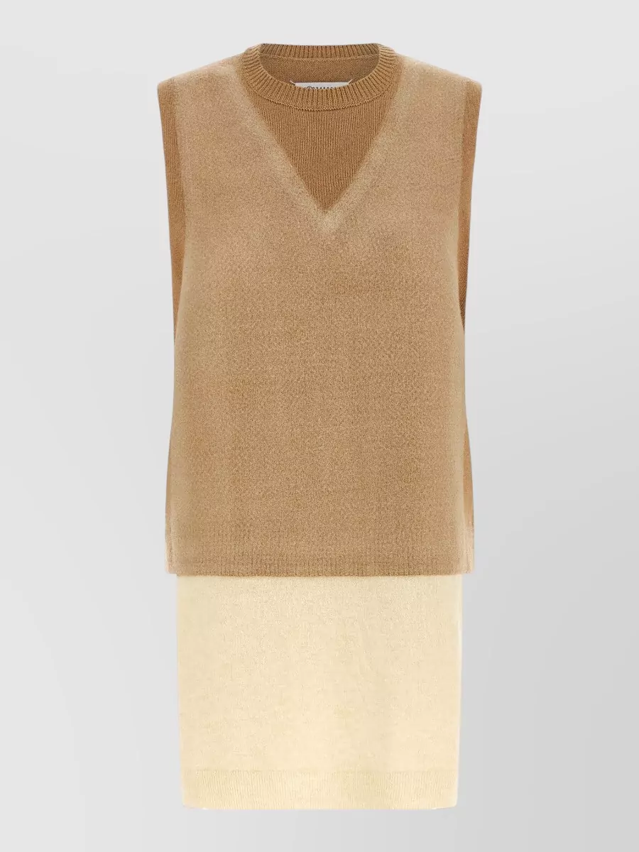 Maison Margiela virgin wool ribbed sleeveless knit vest