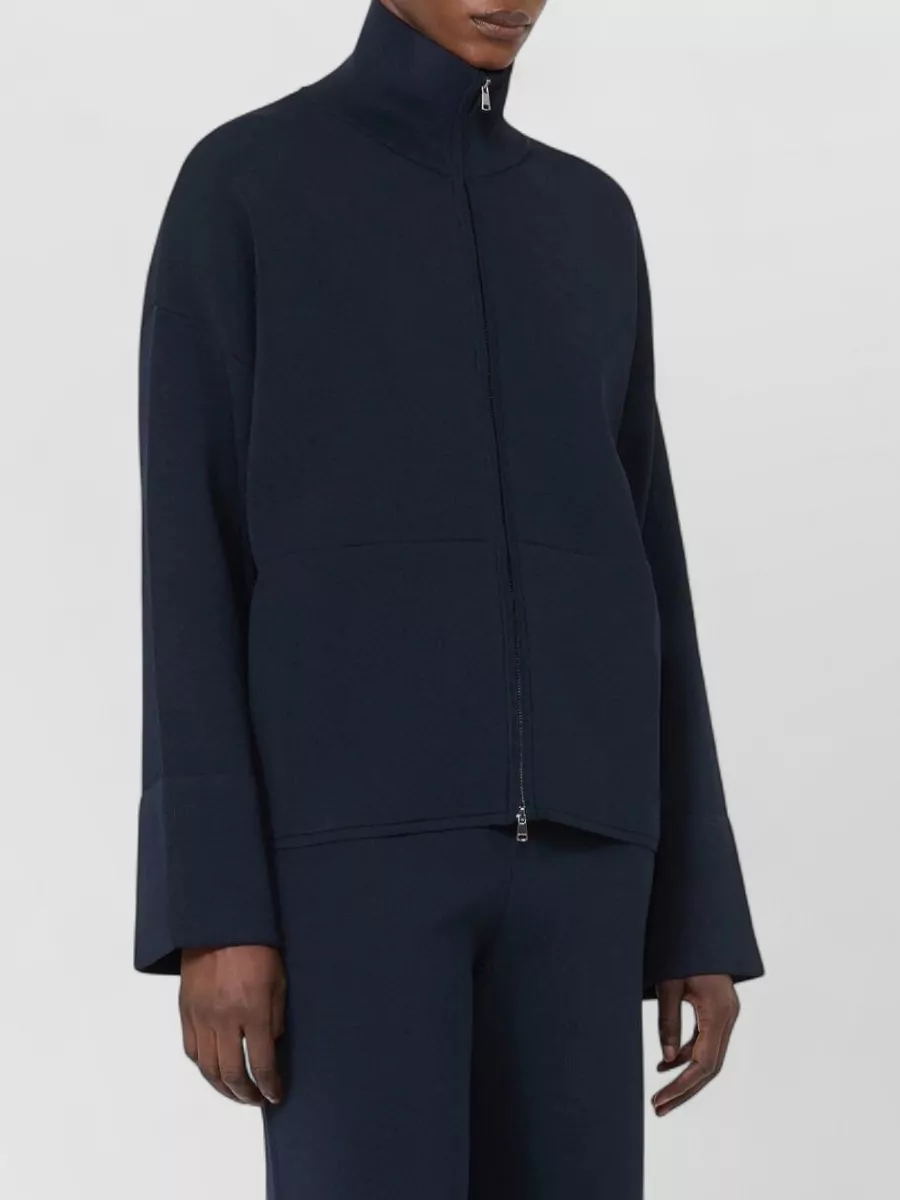 Max Mara High Collar Zip Cardigan Relaxed Fit