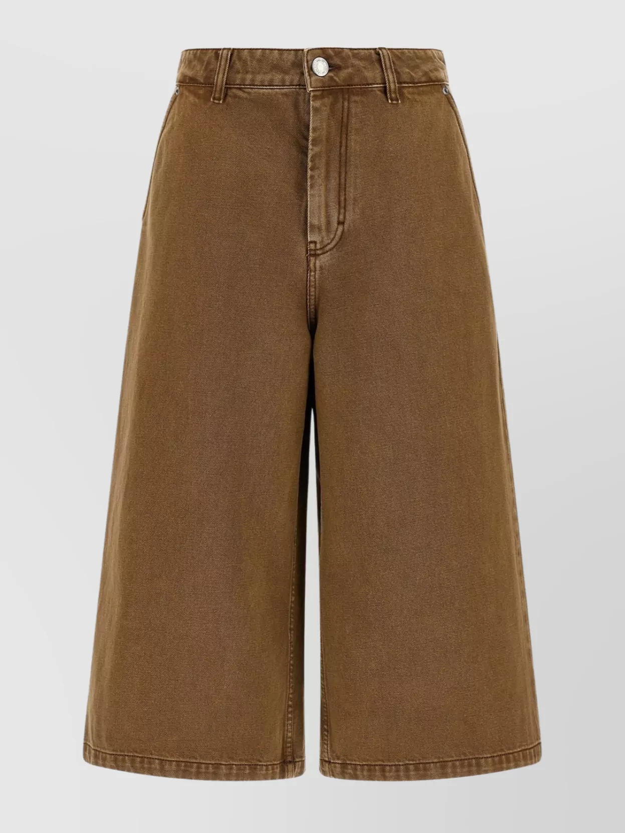 Ami Alexandre Mattiussi Casual Denim Bermuda Shorts Featuring Pockets In Gold