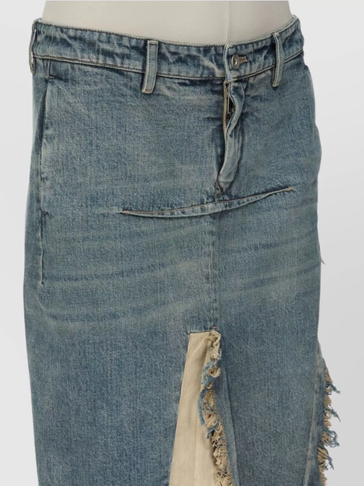Rick Owens Women's Asymmetric Denim Skirt Slits