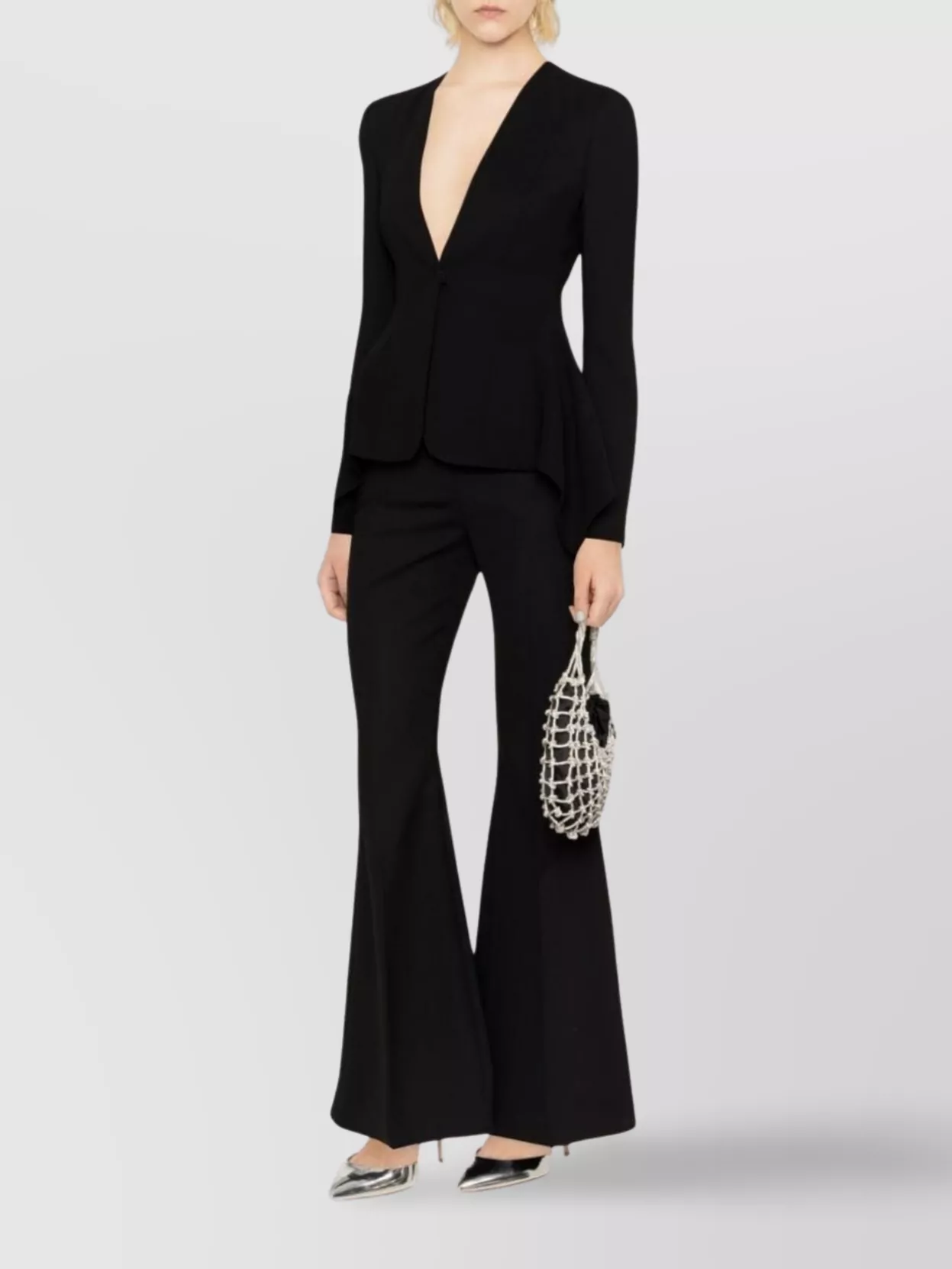 Blumarine Tailored Peplum V-Neck Jacket