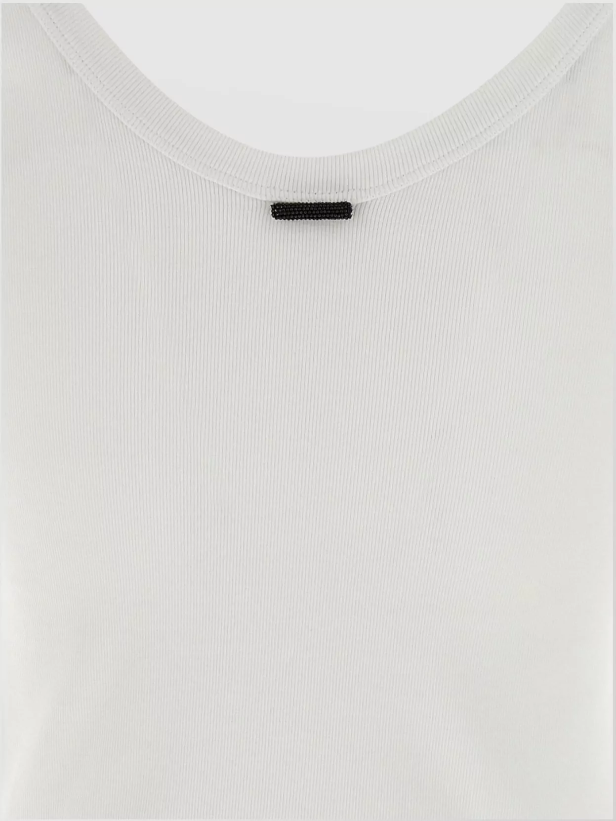 Brunello Cucinelli White U-neck T-shirt With Back Monil Detail In Cotton Woman In White