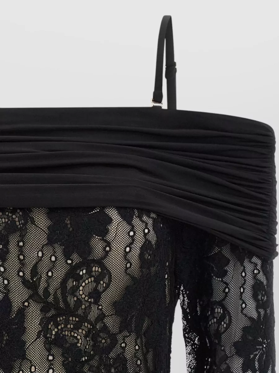Zimmermann Lace Off-The-Shoulder Long-Sleeve Bodysuit