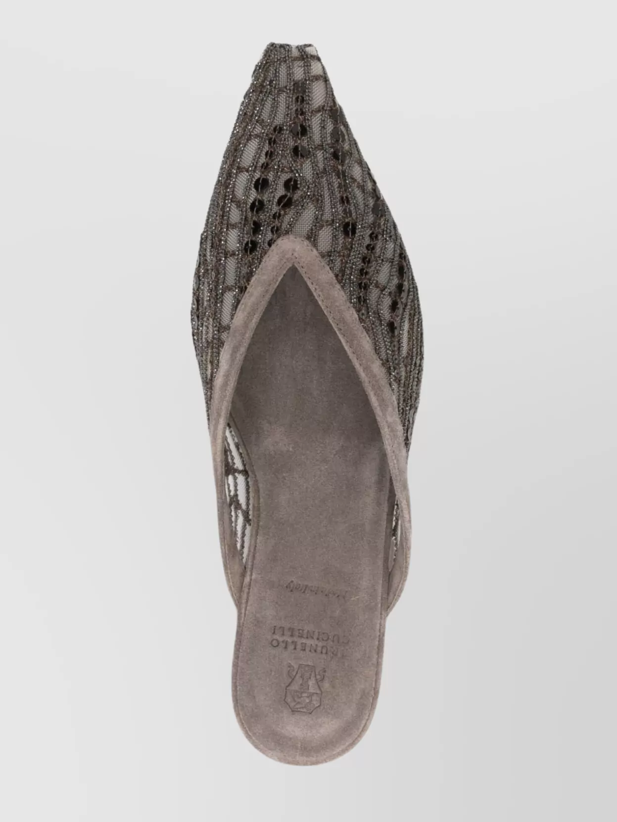 Brunello Cucinelli Abstract Embroidered Suede Slingback Ballet Flats