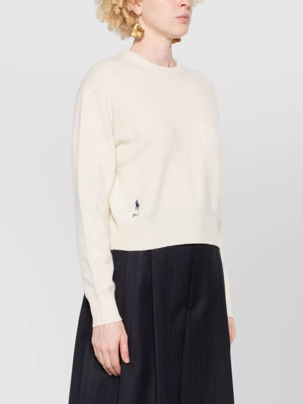 Polo Ralph Lauren Relaxed Fit Wool Sweater With Ribbed Cuffs