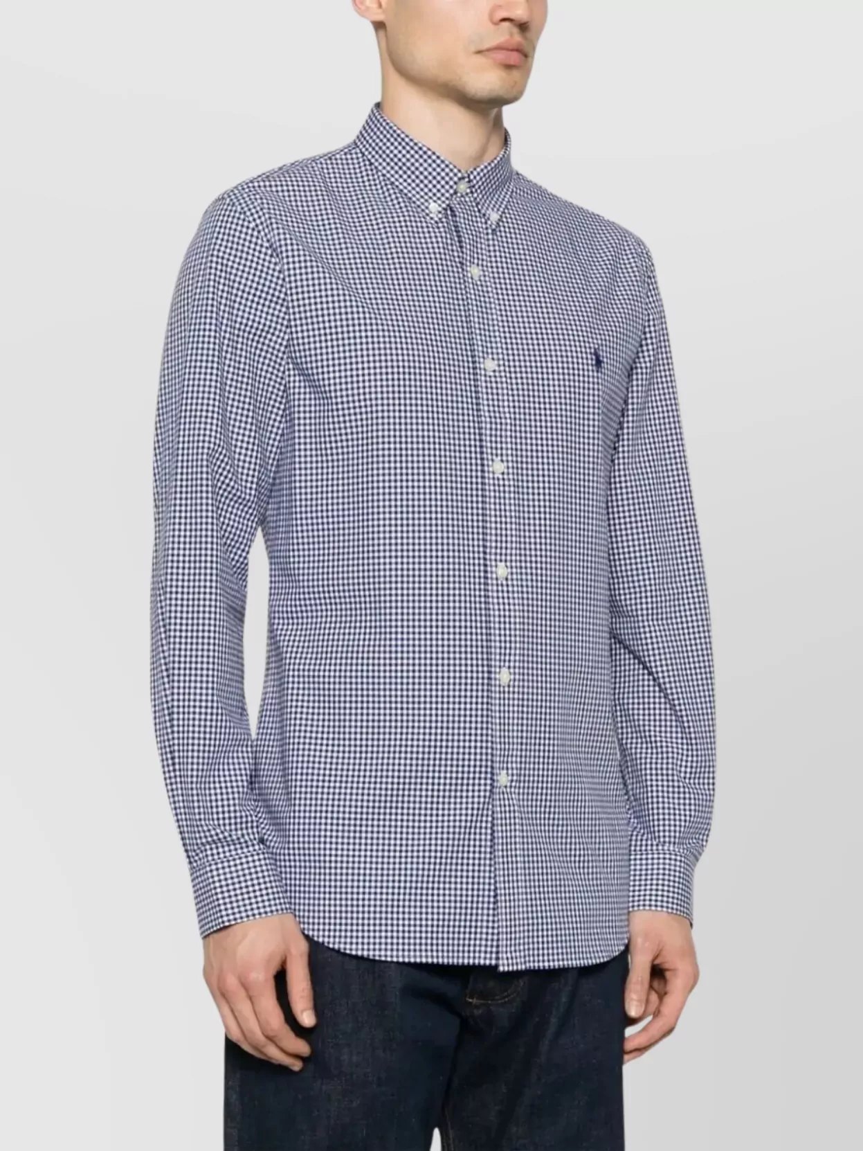 Polo Ralph Lauren Fitted Checkered Sport Shirt With Button-Down Collar