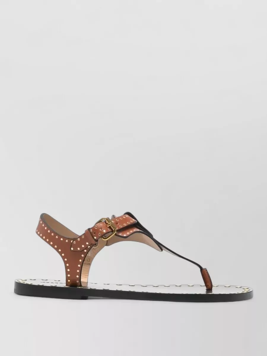 Isabel Marant Joonya Studded Open Toe Flat Sandals