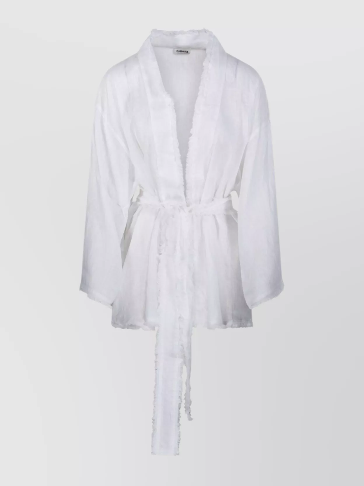 P.a.r.o.s.h Kimono Belted Waist Frayed Edges