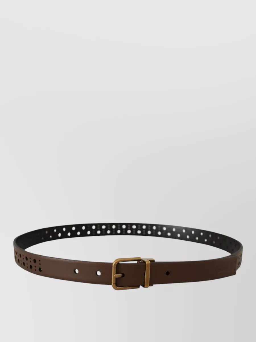 Dolce&Gabbana Leather Perforated Belt