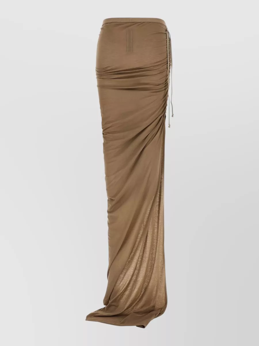 Rick Owens Drkshdw Cotton Drawstring Maxi Skirt