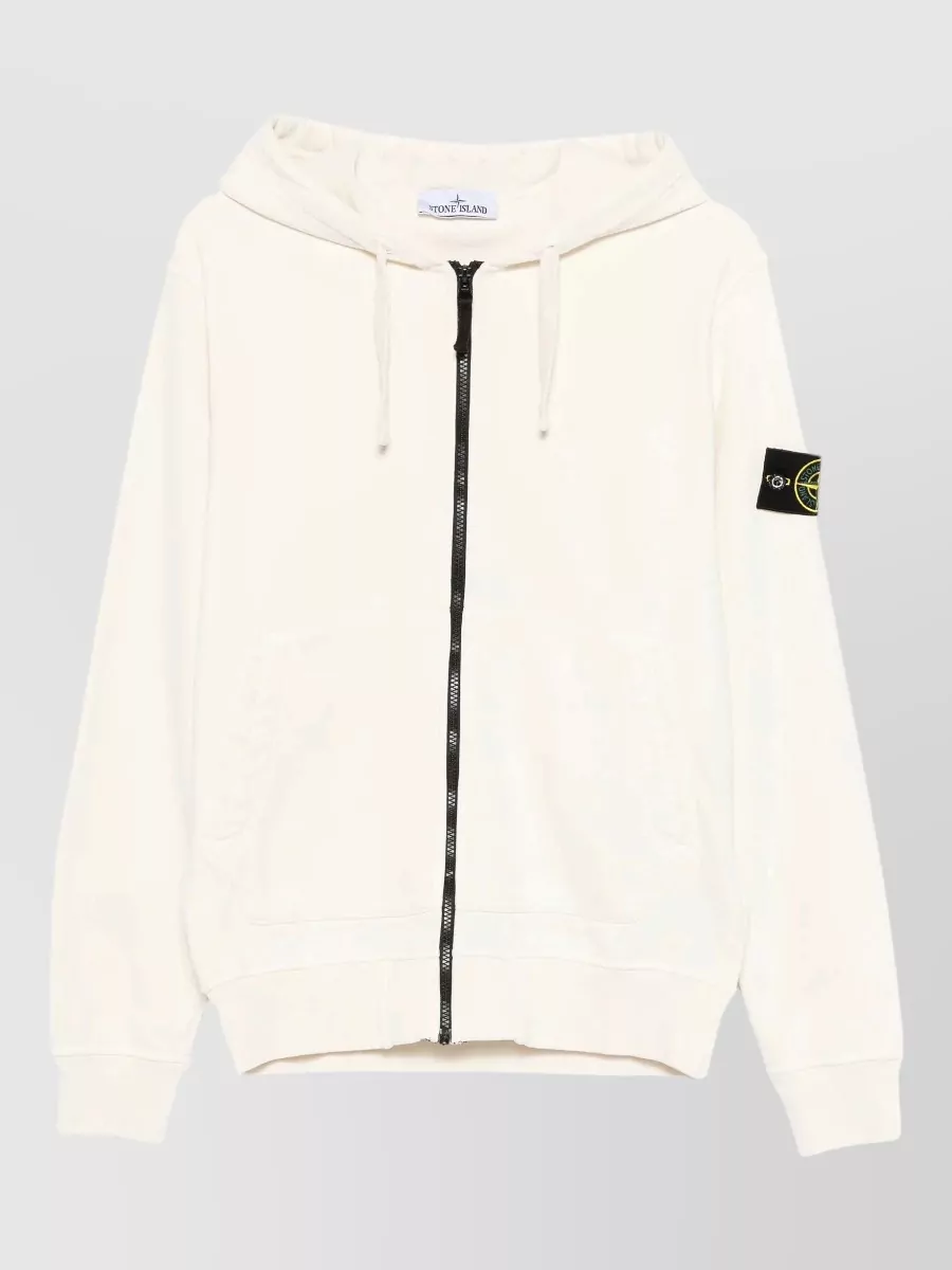 Stone Island Cotton hooded zip-up sweatshirt
