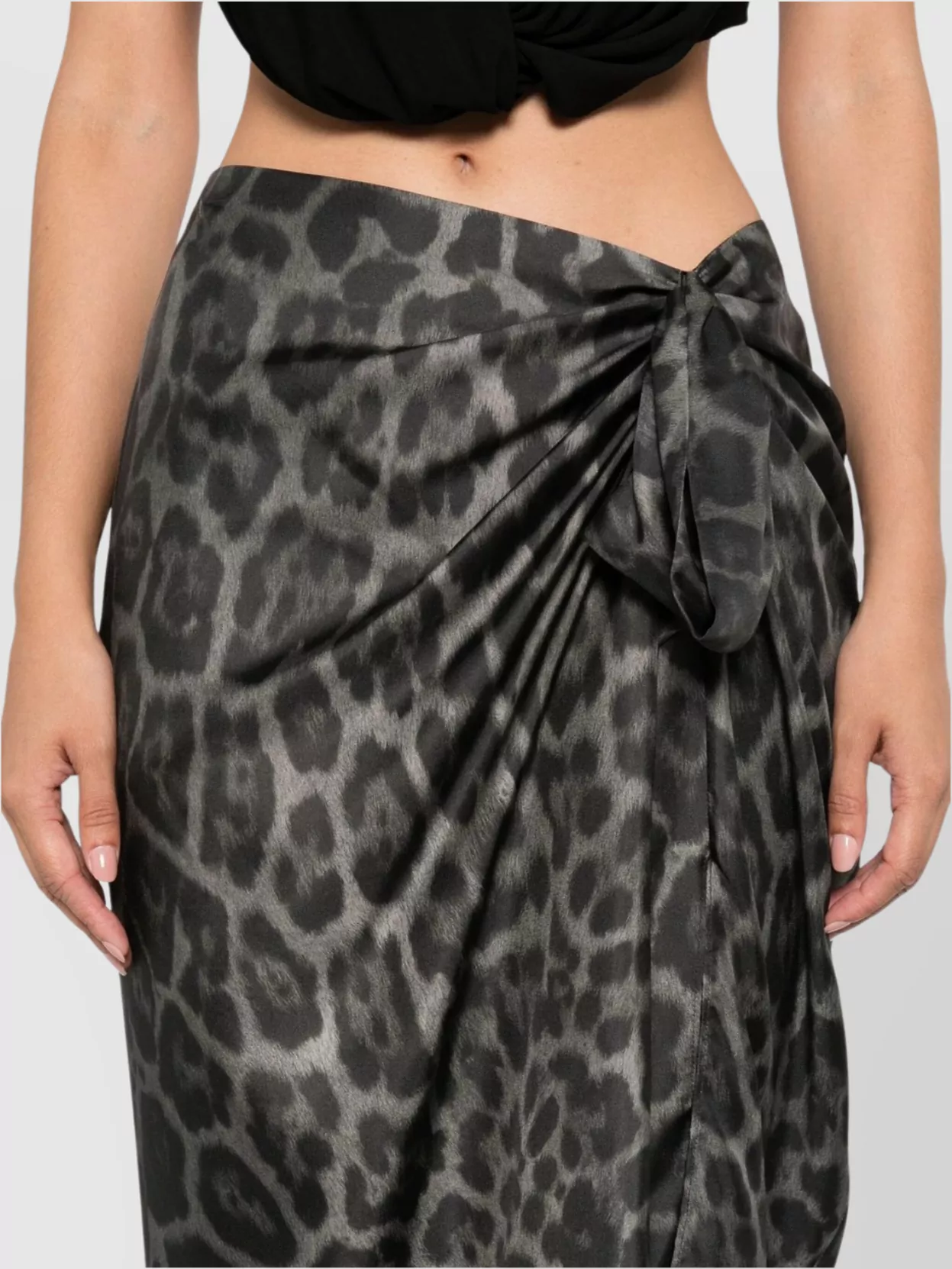 Stella Mccartney Asymmetric Midi Skirt Knot Detail