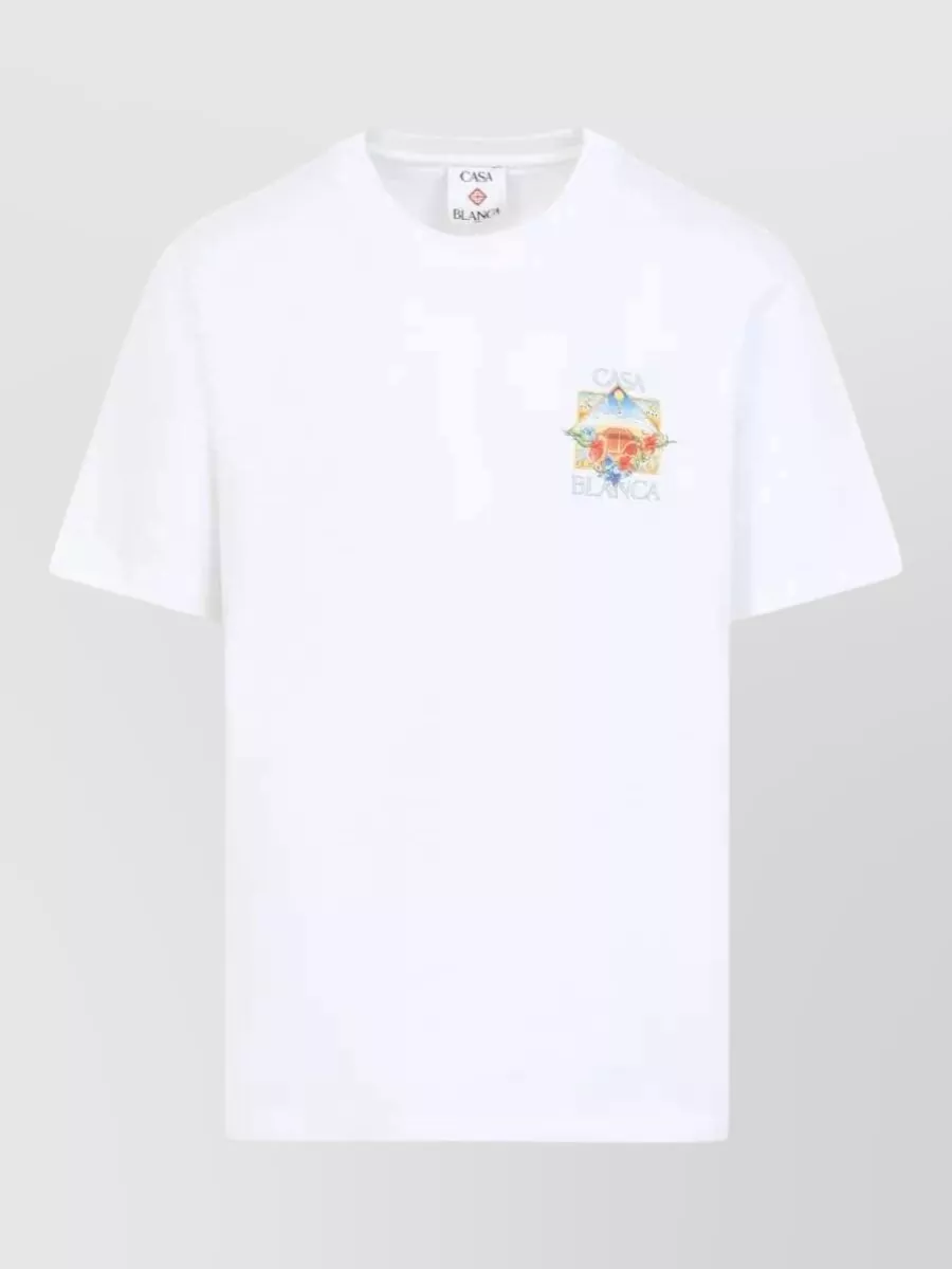Casablanca Floral-Print Cotton Crewneck Short-Sleeve T-Shirt