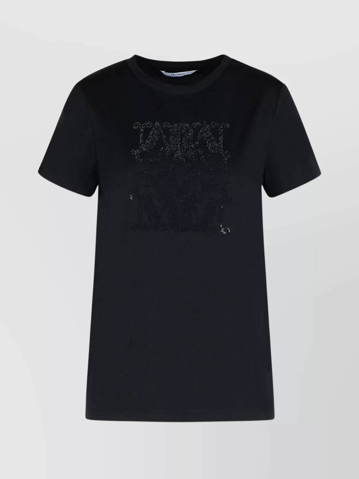 Max Mara Embellished Round Neck Top With Graphic Detail In Black