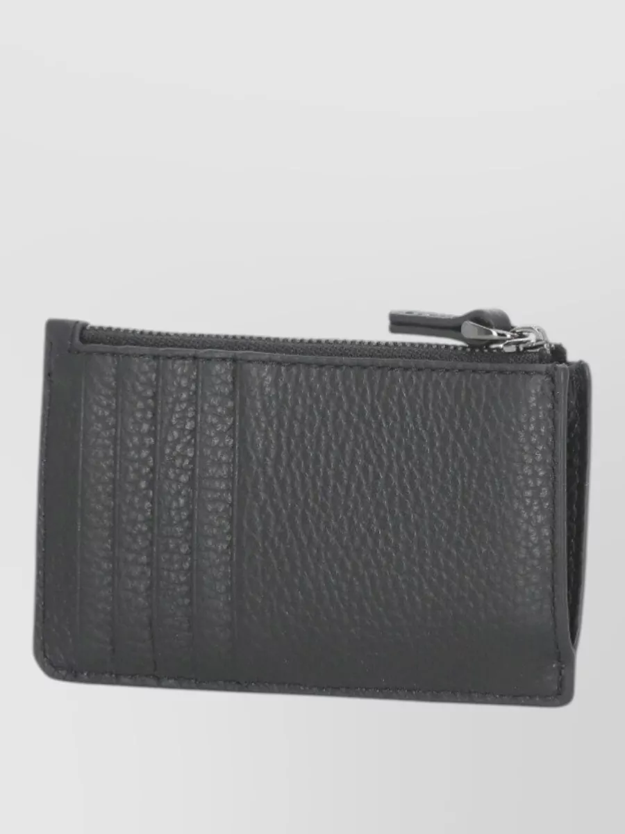 Coccinelle Pebbled Leather Folding Wallet Slim Design