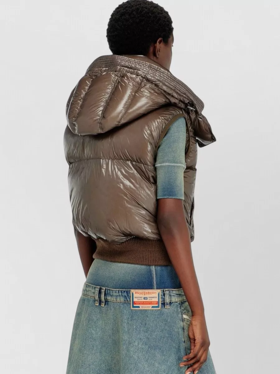 Diesel Down Quilted Hooded Puffer Vest