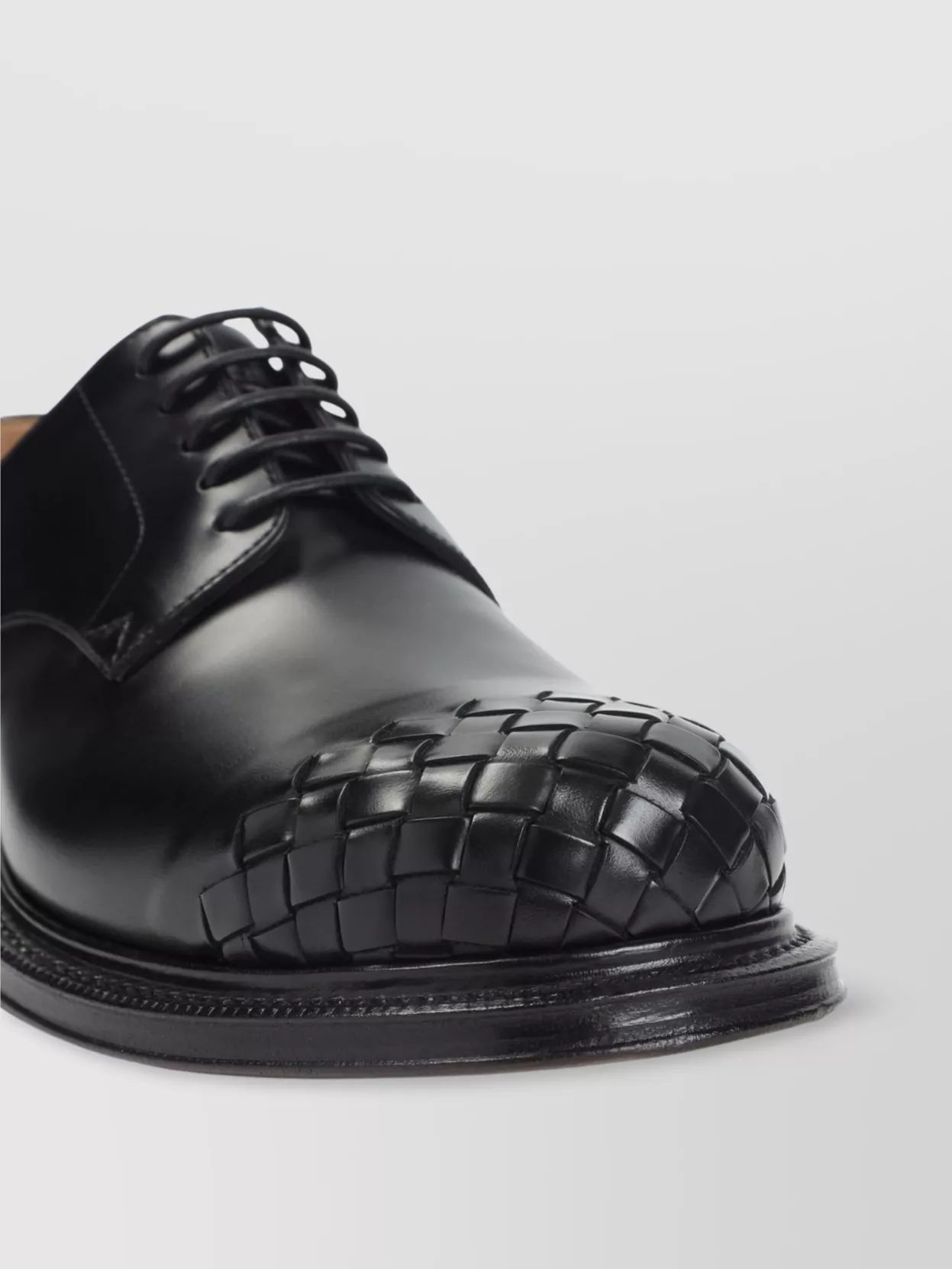 Bottega Veneta Leather Lace-Up Shoes Featuring Signature Detail
