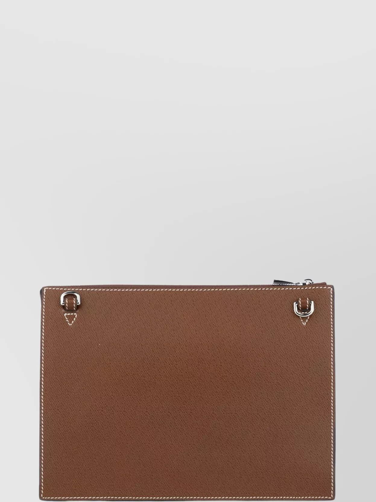 Bally Stitched Contrast Dual-tone Rectangular Clutch Bags In Brown