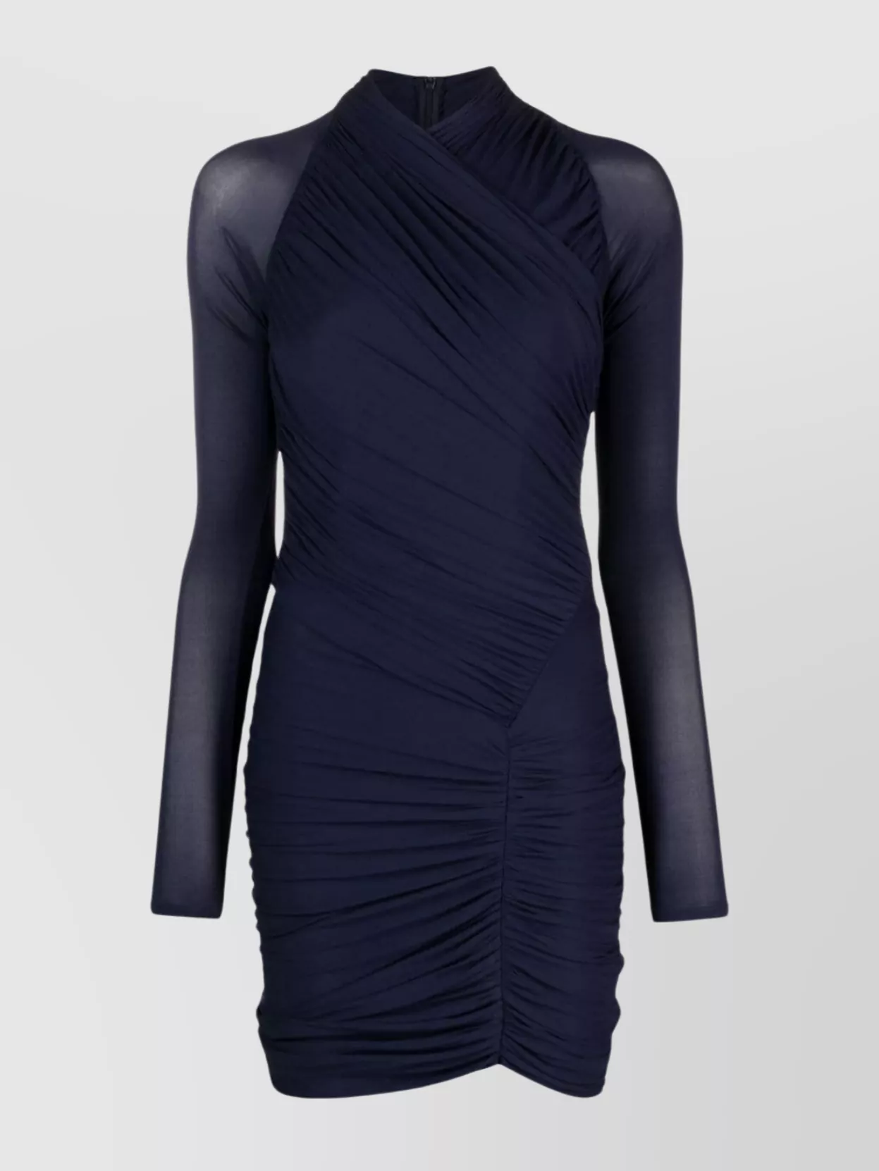 Shop Ferragamo Asymmetric Hem V-neck Dress In Blue