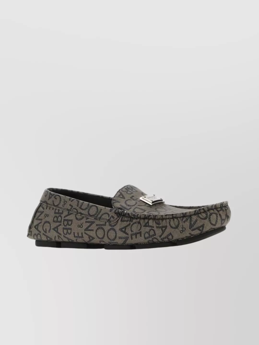 Shop Dolce & Gabbana Jacquard Loafers With Metal Hardware Detail