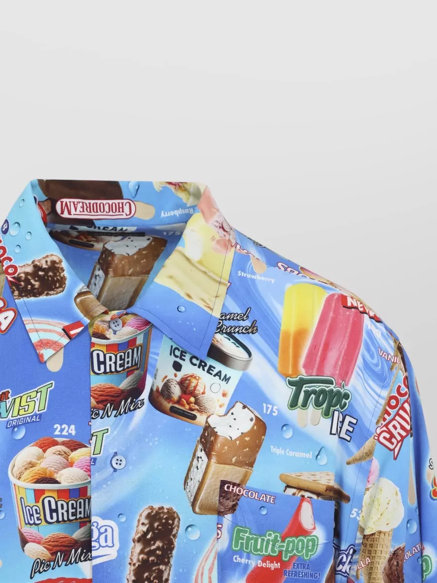 Balenciaga Short Sleeve Shirt Button Down Collar