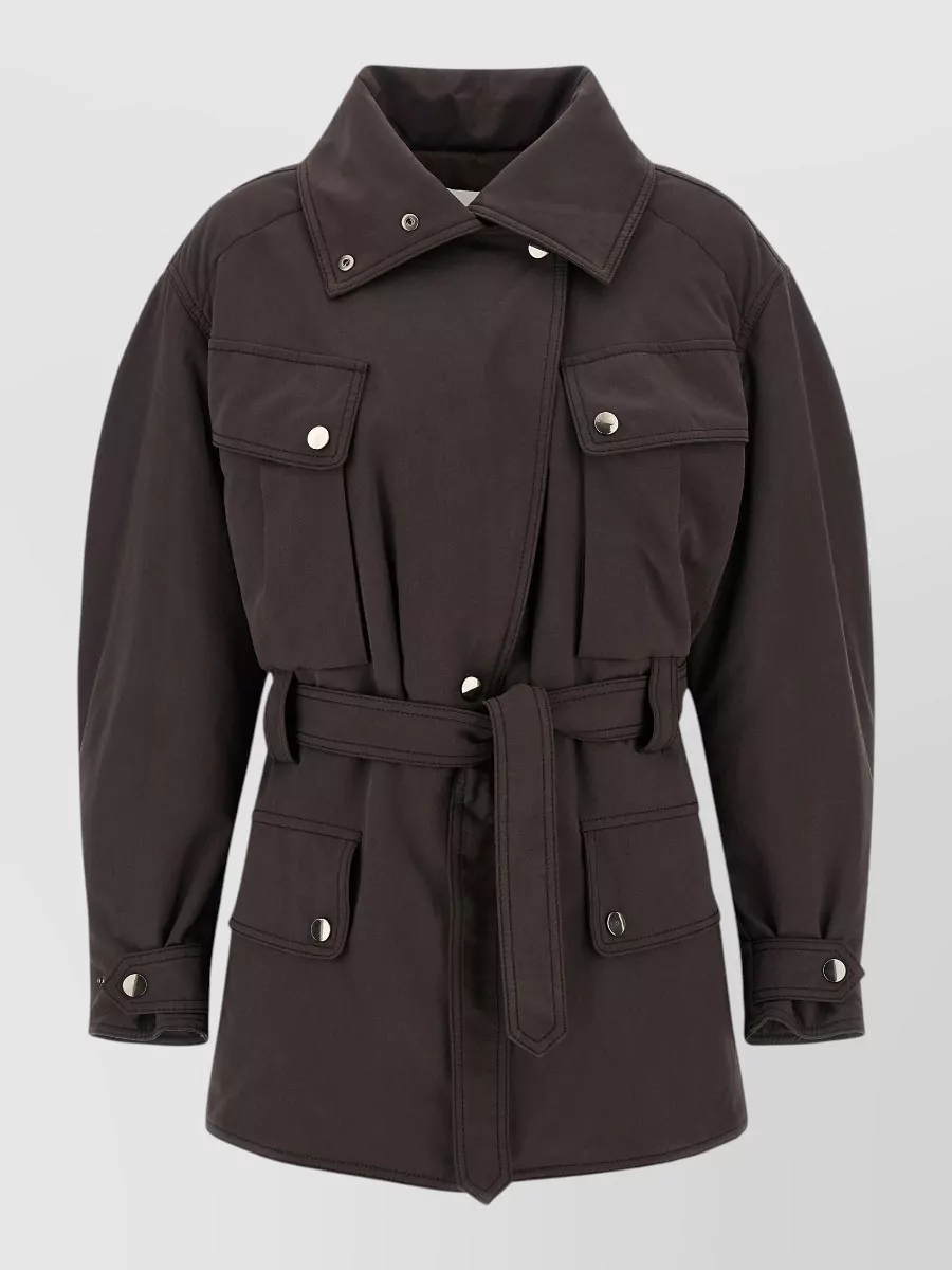The Andamane suede-effect belted military jacket