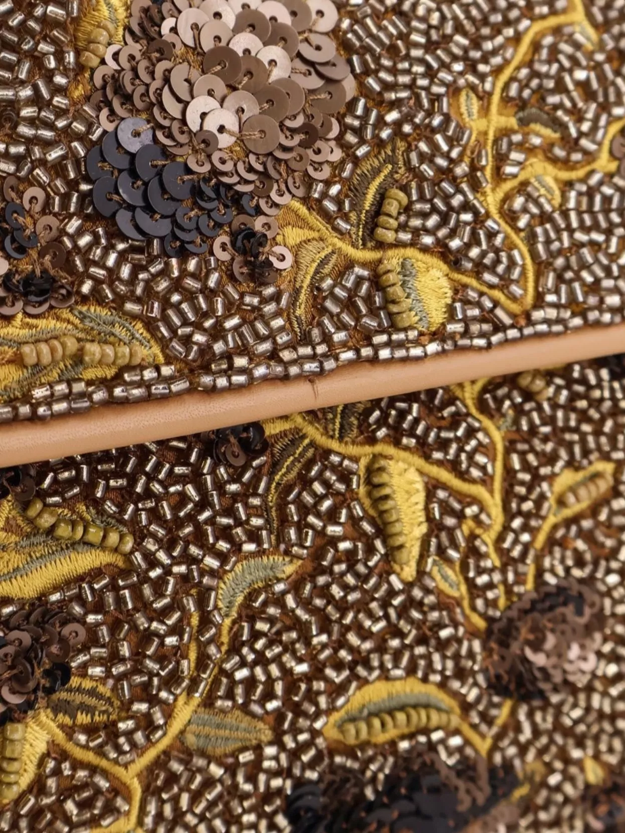 Staud Beaded Floral Shoulder Bag With Leather Handle