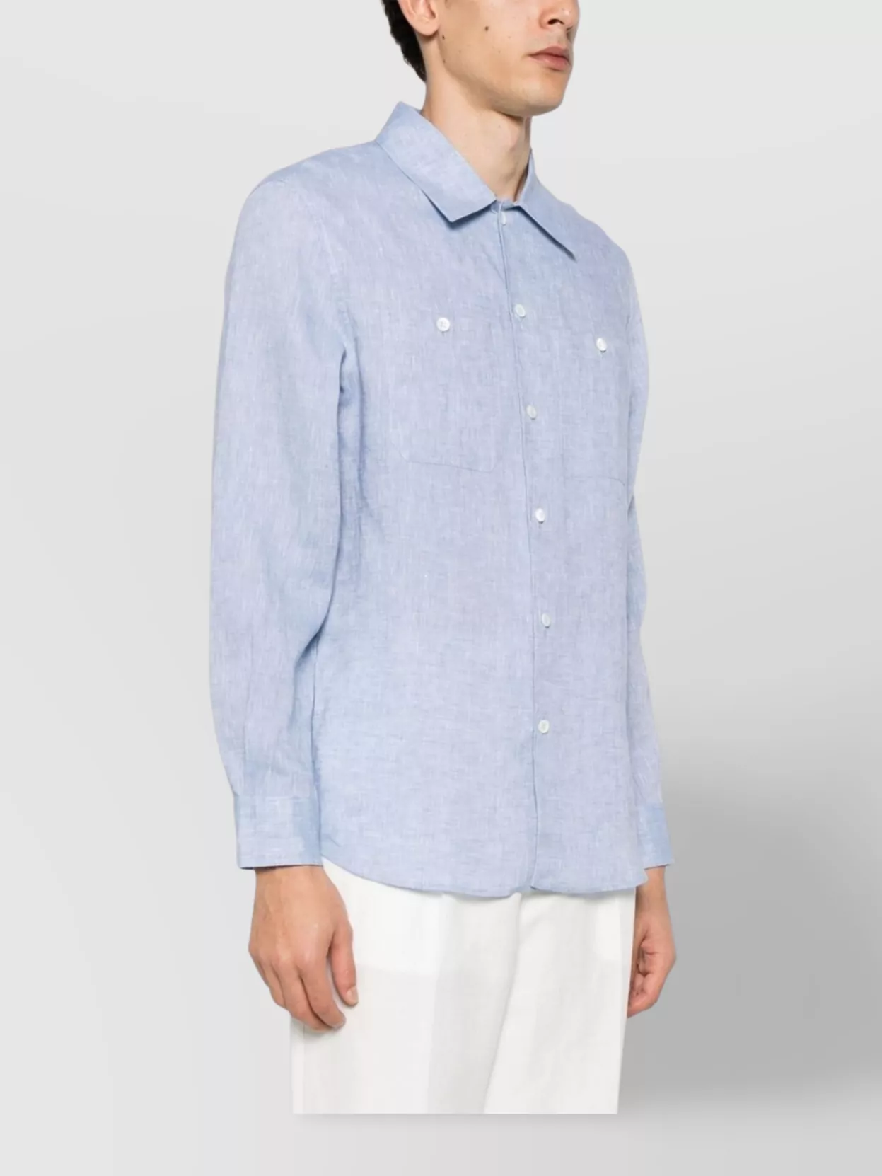 Brunello Cucinelli Linen Shirt Sleeves Buttoned-Cuff