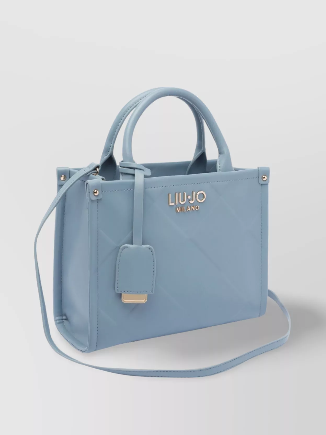 Liu •jo Quilted Denim Cross-body Bag With 2 Handles In Blue