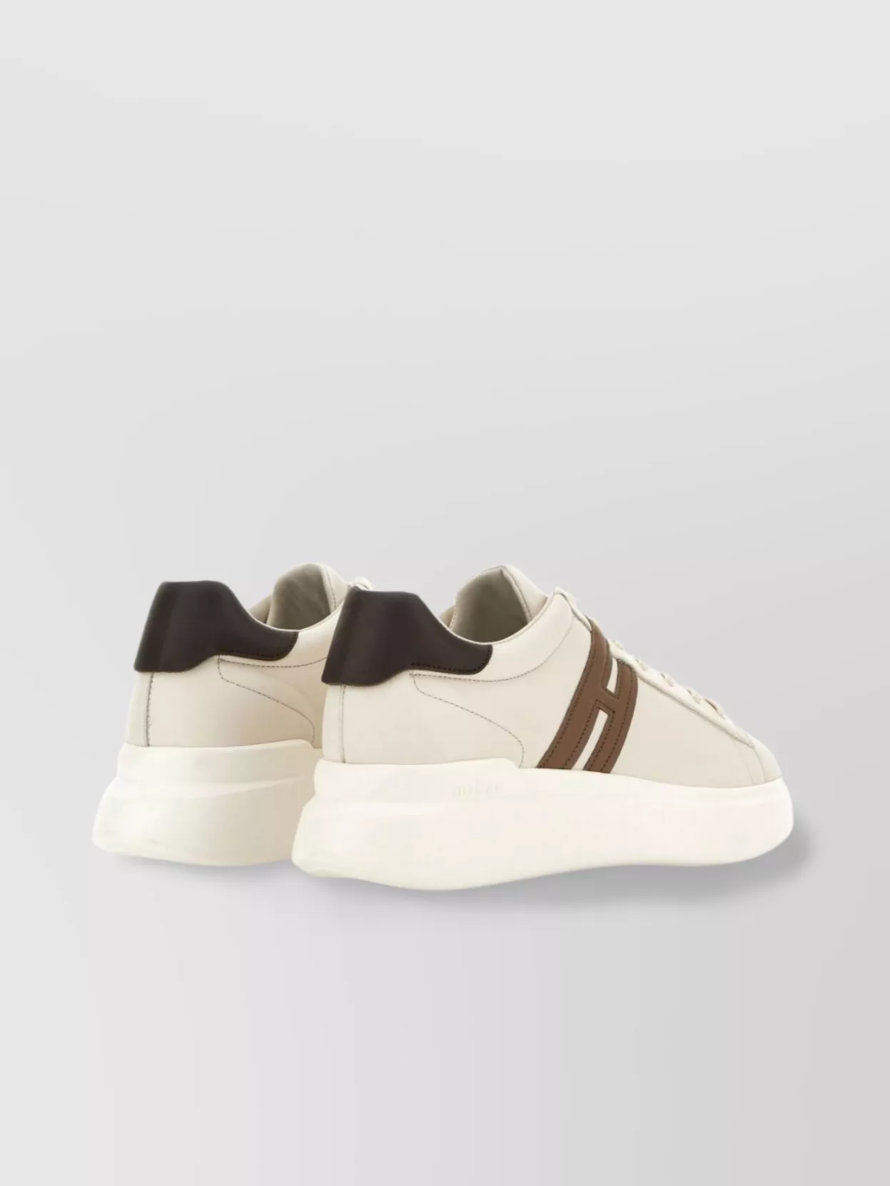 Hogan Leather Sneakers With Round Toe And Rubber Sole