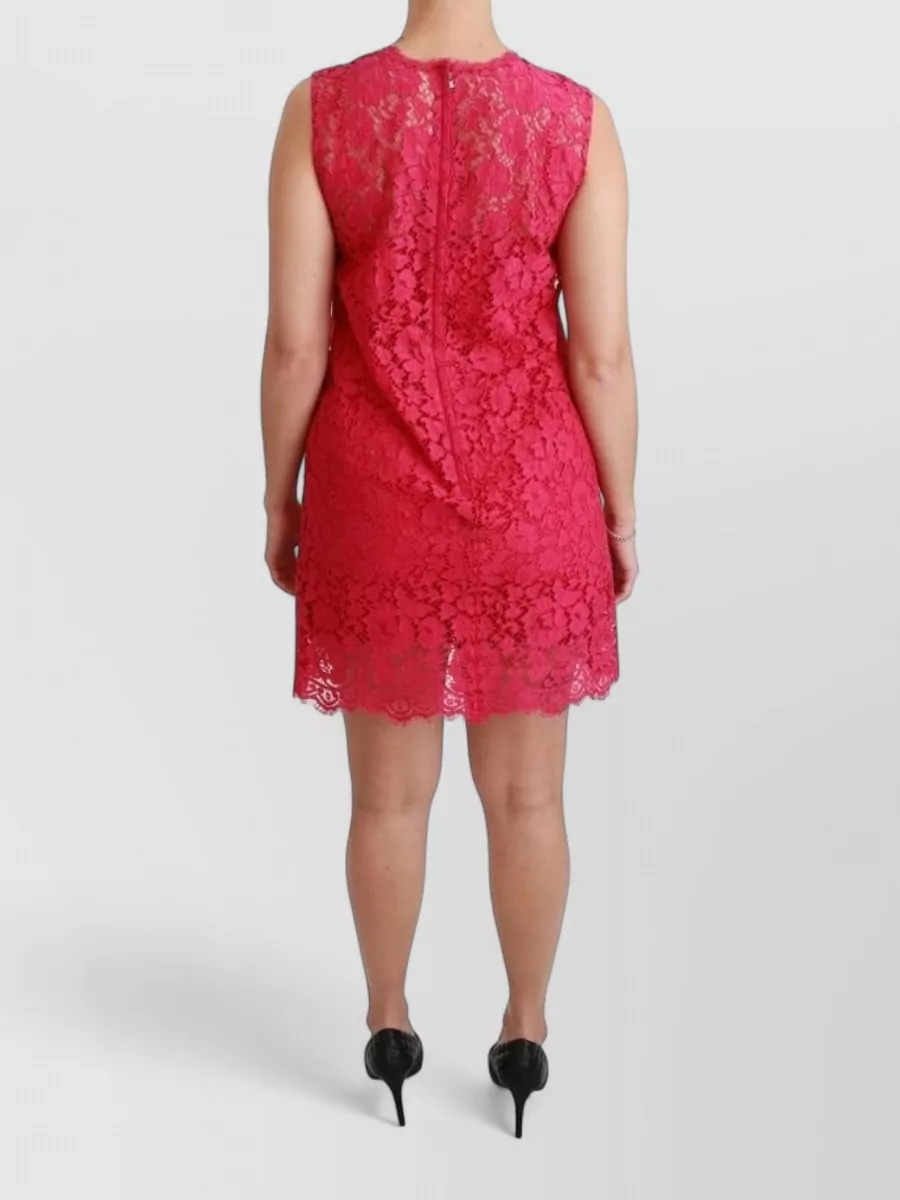 Dolce&Gabbana Floral Lace Sleeveless Knee-Length Dress