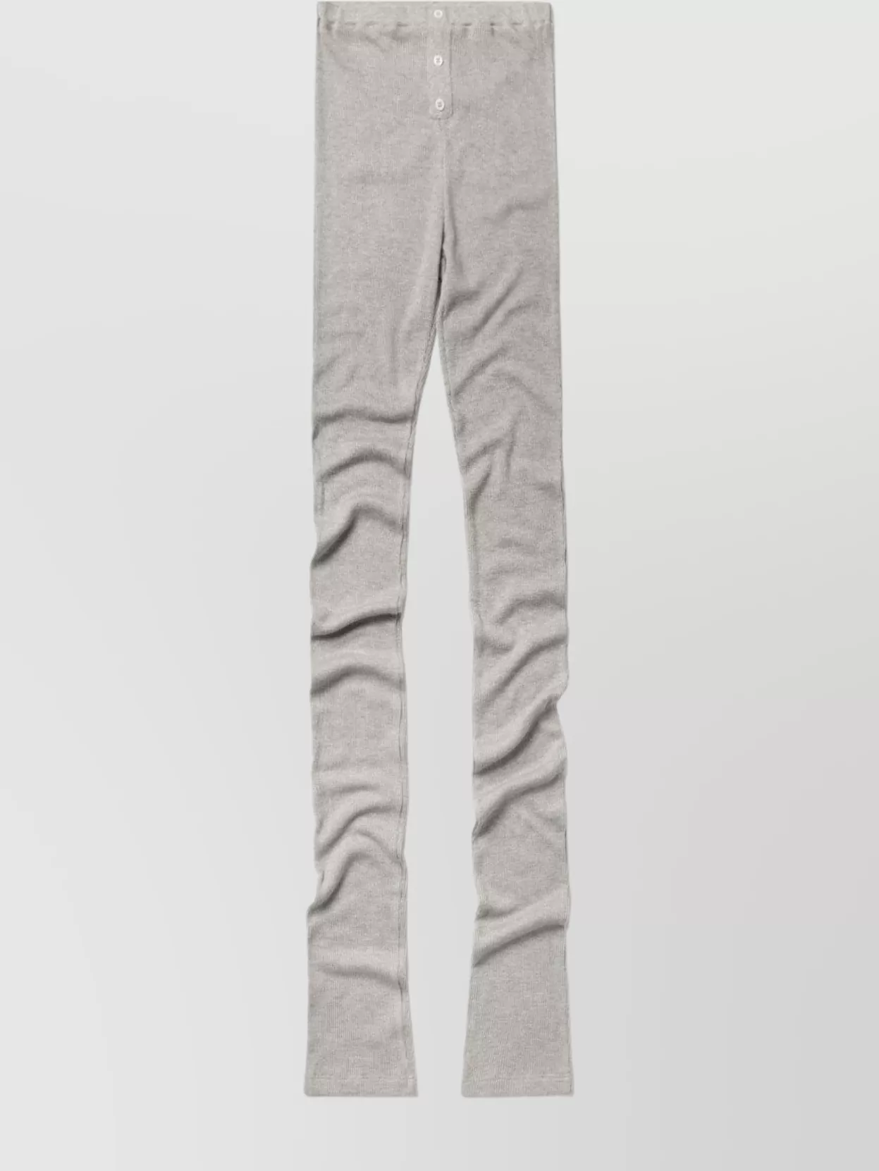 1989 Studio Waffle Leggings With Button Detailing And Elastic Waistband In Gray