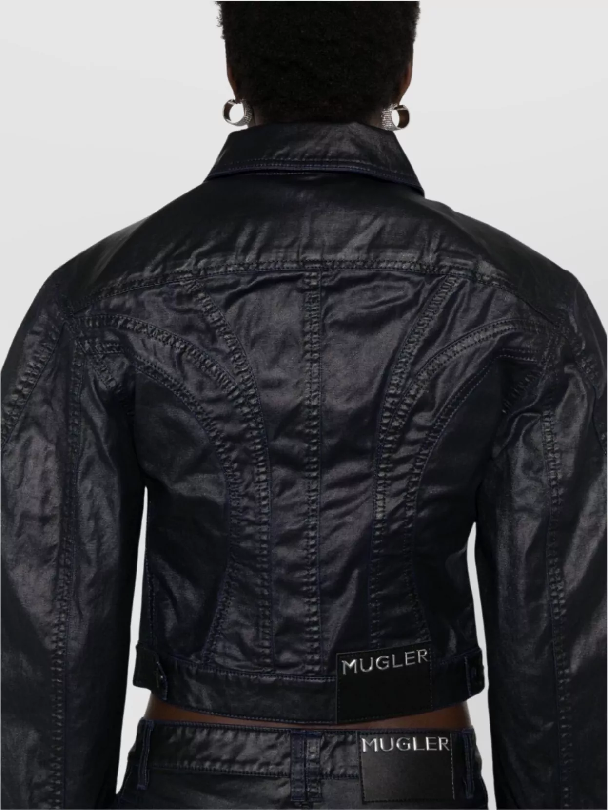 Mugler Tailored Blazer With Flap Pockets And Shoulder Pads