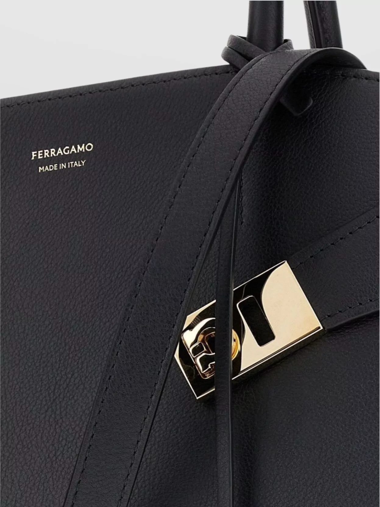 Ferragamo Leather Handbag Small Round Handles