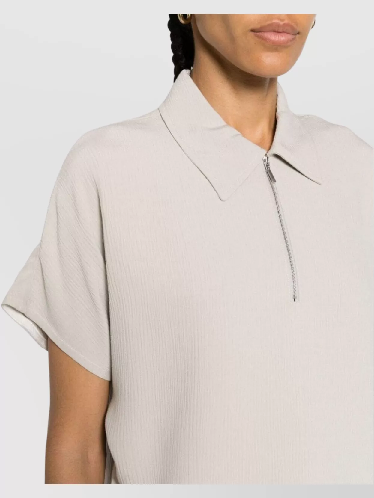 A.p.c. Zip Detail Collared Neck Short Sleeve
