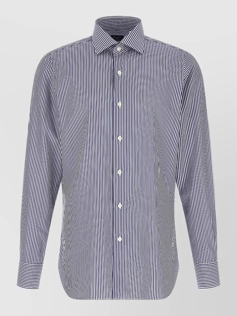 Finamore striped cotton poplin shirt